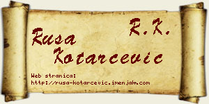 Rusa Kotarčević vizit kartica